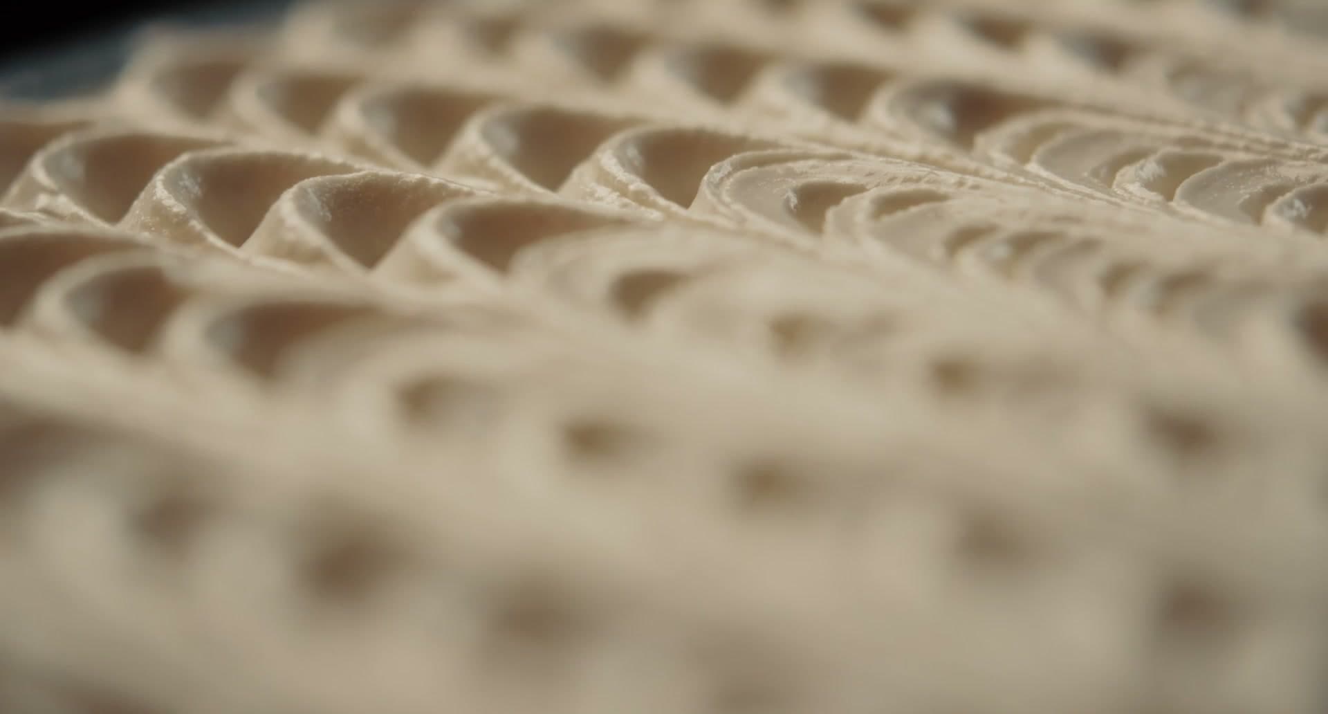 The cream, combed into soft ridges