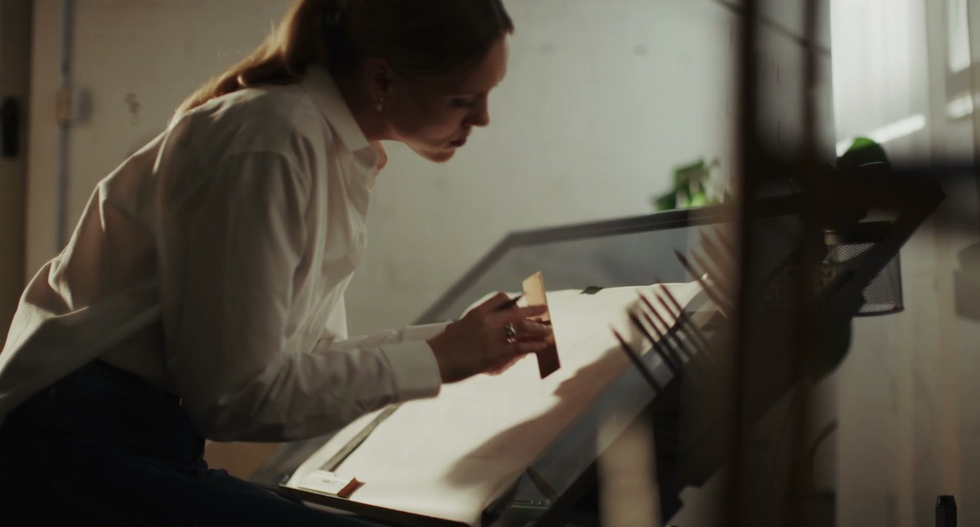 The formulator at her bench in the London studio